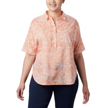 Columbia PFG Sun Drifter 3/4 Sleeve Tunic Plus Size, Camisa Rosas Para Mujer | 831792-QYM